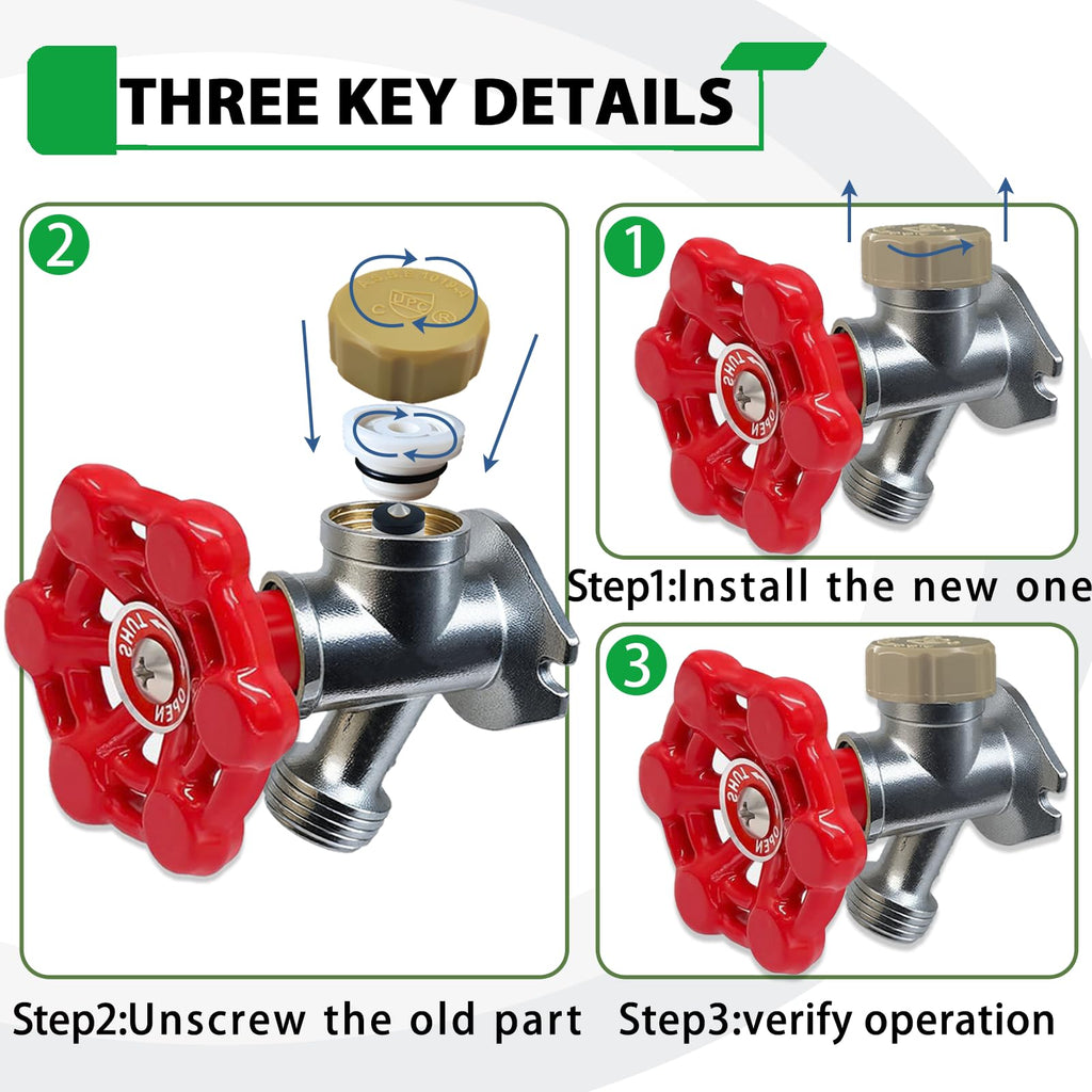 PILISPARK Anti-Siphon Industrial-control-valves Repair Kit， ASSE 1019-A Vacuum Breaker Check Valve Replacement Kits with Decorative Cover, Plastic Body,Plunger and O-Ring,2 Pack