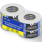TapePlus Aluminum Foil Tape - Heat Resistant Duct Seal for HVAC Applications - Waterproof Insulation Tape - Aluminum Adhesive Sheet for Dryer Duct Repairs - 4 Pack, 2 in x 210 ft, Silver