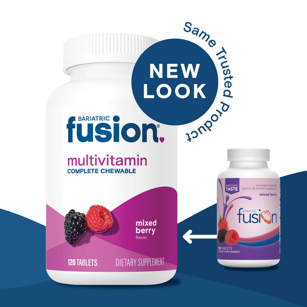 Bariatric Fusion Bariatric Multivitamin with Iron Complete Chewable | Mixed Berry | Post Bariatric Vitamins for Gastric Bypass and Sleeve Gastrectomy | One Month Supply