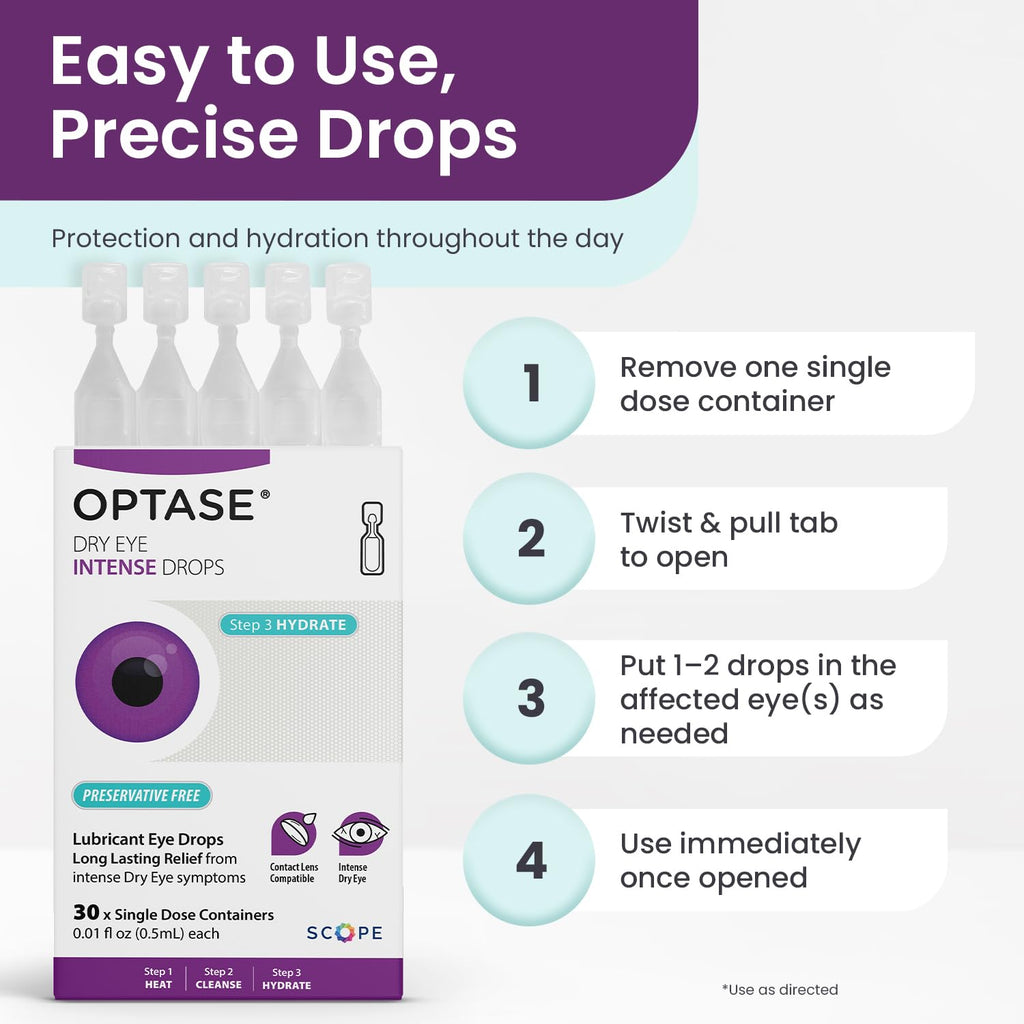 Optase® Dry Eye Intense Drops, 30 Single Dose Vials