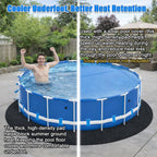 Abimars Pool Liner Pad for Above Ground Pools, 12 FT Round Extra-Thick Pool Mat, Seamless Comfort Underfoot, Puncture-Resistant Industrial-Grade Black Synthetic Fiber Pad