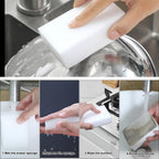 2X Density Magic Sponge Eraser,50 Pack Multi-Functional Household Cleaning Sponge for Furniture,Extra Thick and Long Lasting Melamine Cleaning Sponges for Bathroom,Floor, Wall Cleaner (50)