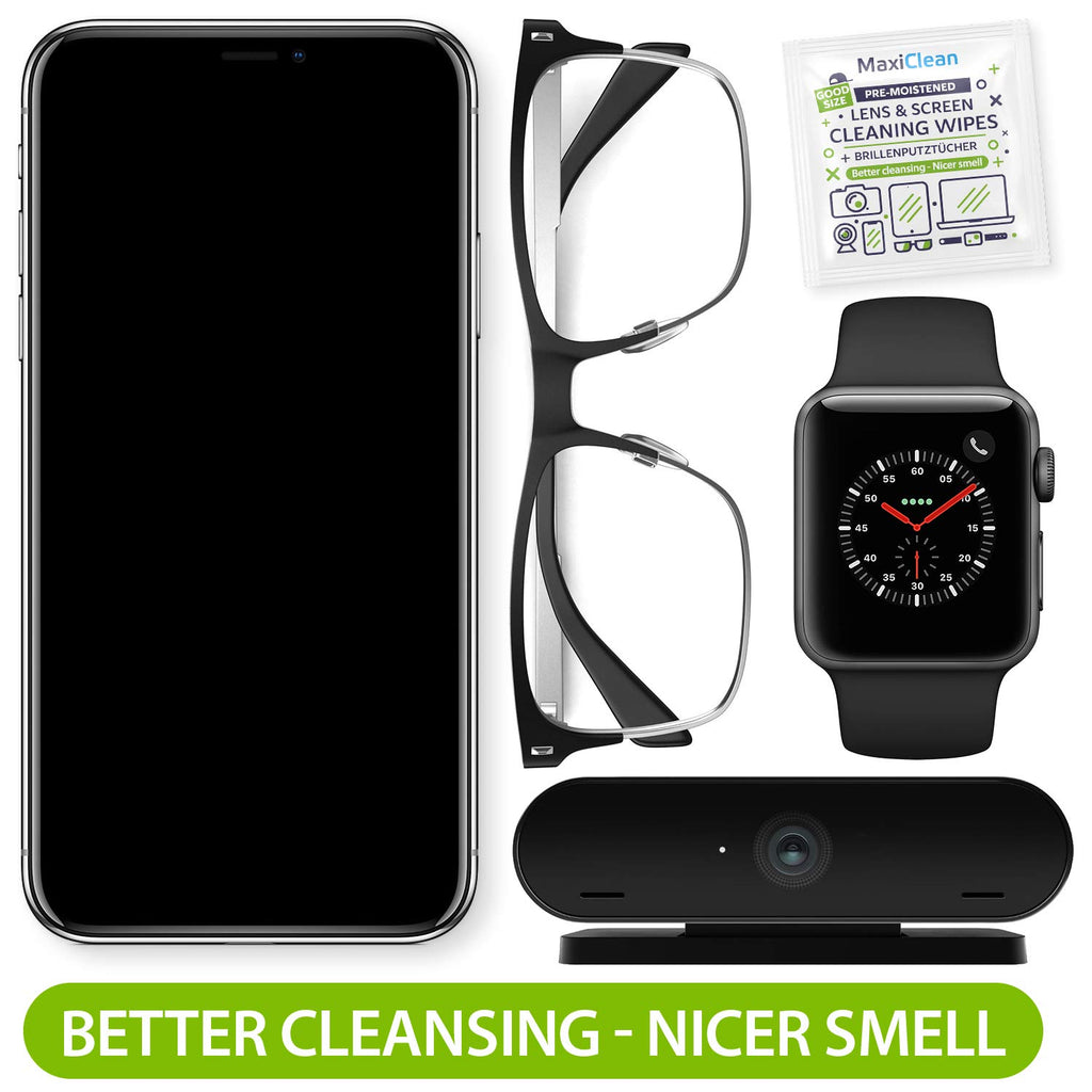MAXI CLEAN 440 Pack Lens Wipes for Eyeglasses Pre-Moistened, Individually Wrapped Streak-Free Cleaning for Glasses & Laptop Screens, Glasses Cleaner Wipe Bulk 5.5 x 4.7 Inch, Sunglasses & Phone Wipe