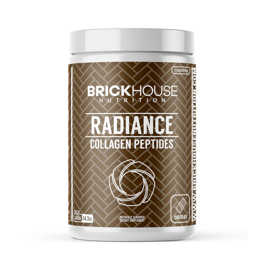 BRICKHOUSE NUTRITION Radiance: Collagen Peptides Powder for Skin & Hair Growth | Anti-Aging Collagen Supplements with Hyaluronic Acid - Chocolate