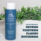 Oars + Alps Body Wash for Men, Mens Body Wash & Face Cleanser with Vitamin E & Antioxidants, Moisturizing, Paraben & Sulfate Free Cleanser, Aspen Air, 2pk