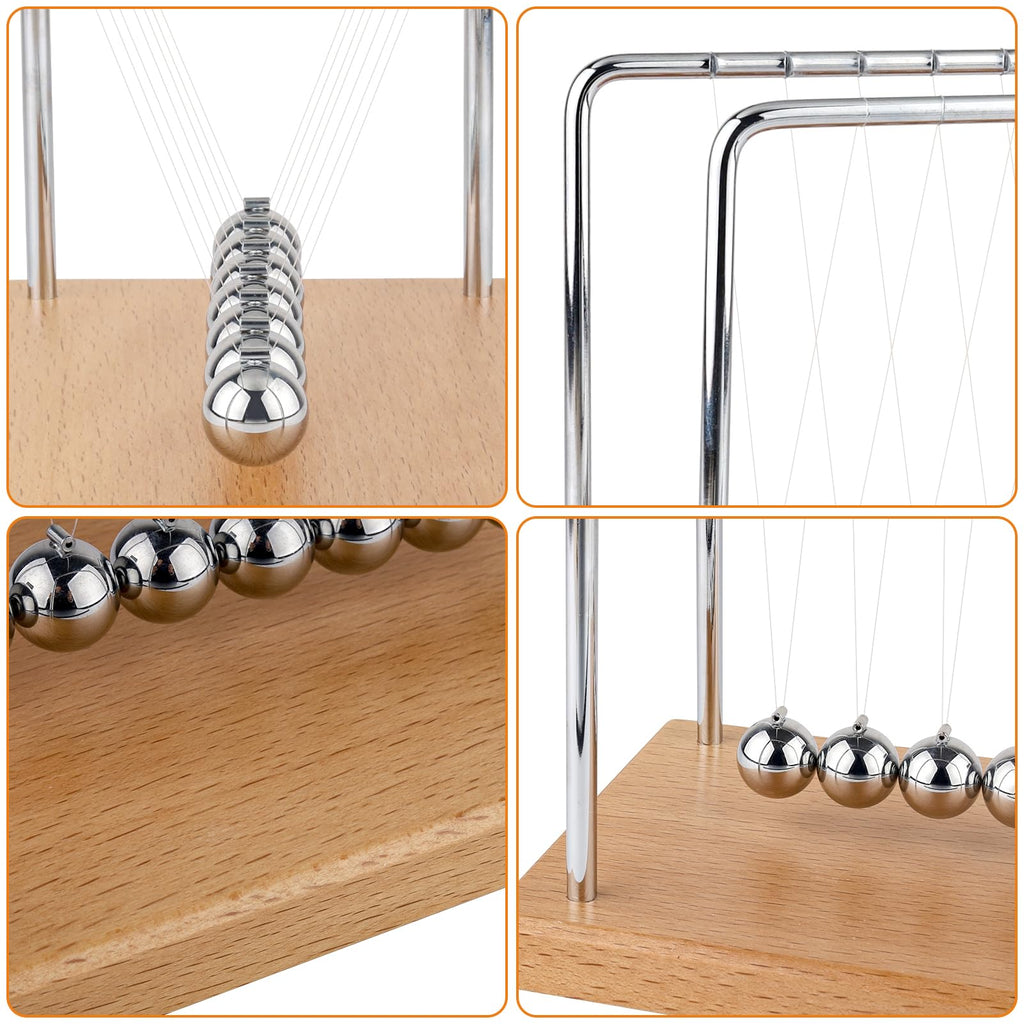 Smilesorg Newton's Cradle Balance Balls Fascinating Physics Gadget for Home and Office 5 Beads