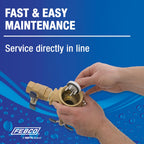 Febco 765 Series 2" Bronze Pressure Vacuum Breaker Backflow Preventer, Quarter Turn Shutoff, NPT Connections, Spring-Loaded Check Valves, Max Pressure 150 psi, Industrial Plant, Irrigation System
