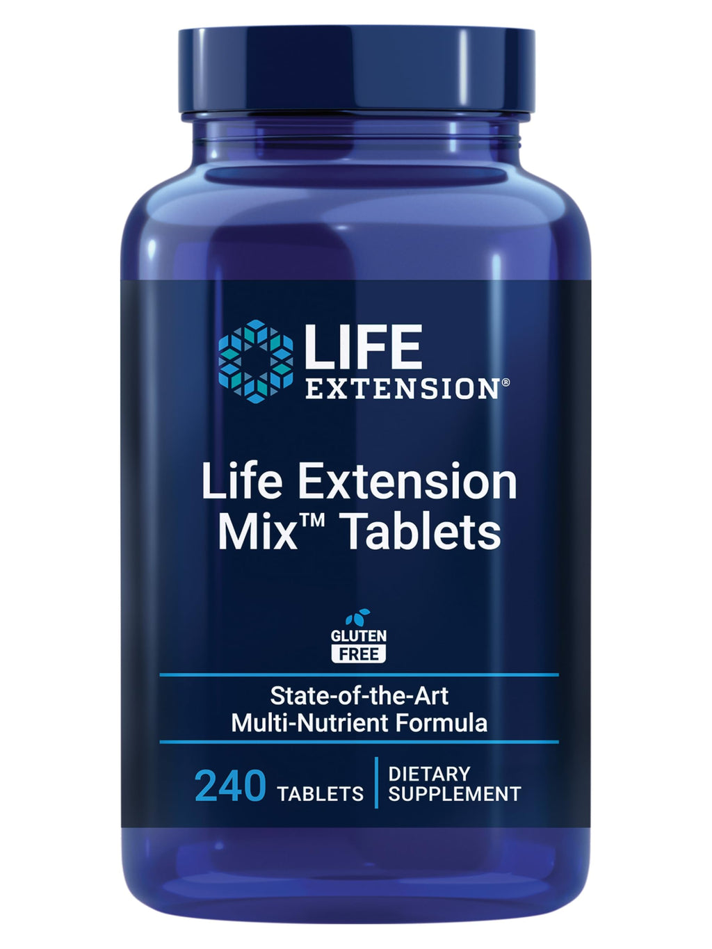 Life Extension Mix Tablets, high-Potency, Advanced Vitamin, Mineral, Fruit & Vegetable Formula, Vitamin C, B, D, E, Magnesium, for Whole-Body Health, Healthy Aging, Gluten-Free, 240 Tablets
