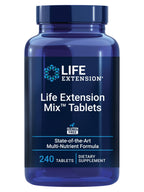 Life Extension Mix Tablets, high-Potency, Advanced Vitamin, Mineral, Fruit & Vegetable Formula, Vitamin C, B, D, E, Magnesium, for Whole-Body Health, Healthy Aging, Gluten-Free, 240 Tablets