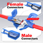 Blue Female Spade Connector 16-14 AWG, 200 pcs