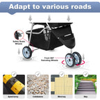BestPet Pet Stroller Dog Cat Jogger Stroller for Medium Small Dogs Cats Folding Lightweight Travel Stroller with Cup Holder (Black, 3 Wheels)