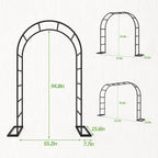 Trellume Garden Arch Trellis for Climbing Plants Outdoor, Wedding Arch with Base-94.5"(H)*55"(W), Balloon Arch Stand for Ceremony Valentines Day Birthday Baby Shower Garden Floral