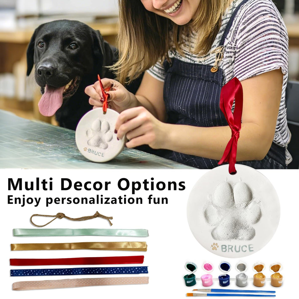 MYPAWLETS Dog Cat Pawprints Keepsake Kit,Make 3 Clay Paw Print Ornaments