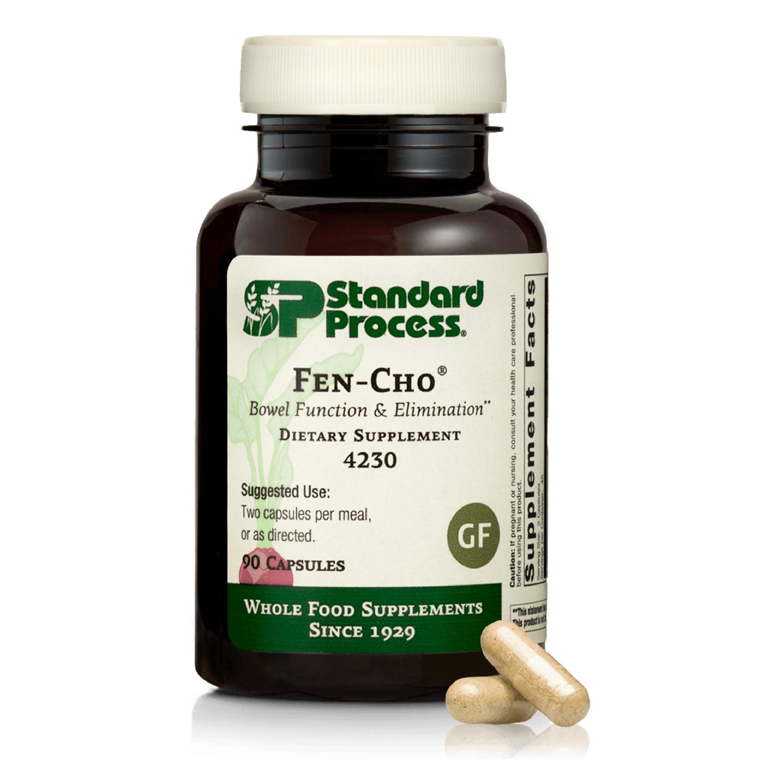 Standard Process Fen-Cho - Digestive & Gut Health Supplement - Gluten-Free, Non-Dairy & -Soy - 90 Capsules (45 Servings)