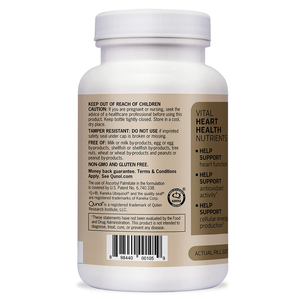 Qunol Plus Ubiquinol Coq10 200mg with Omega 3 250mg Extra Strength Antioxidant (Bovine Version), 90 Count