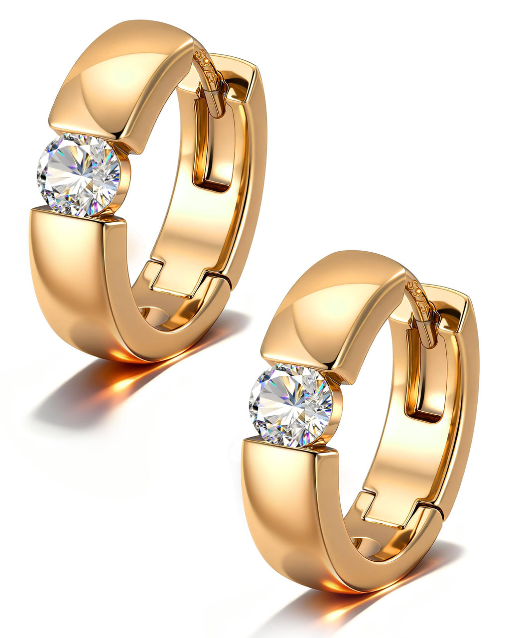 BUMBLEBEE 0.4CT VVS1 Handmade Moissanite Hoop Earrings