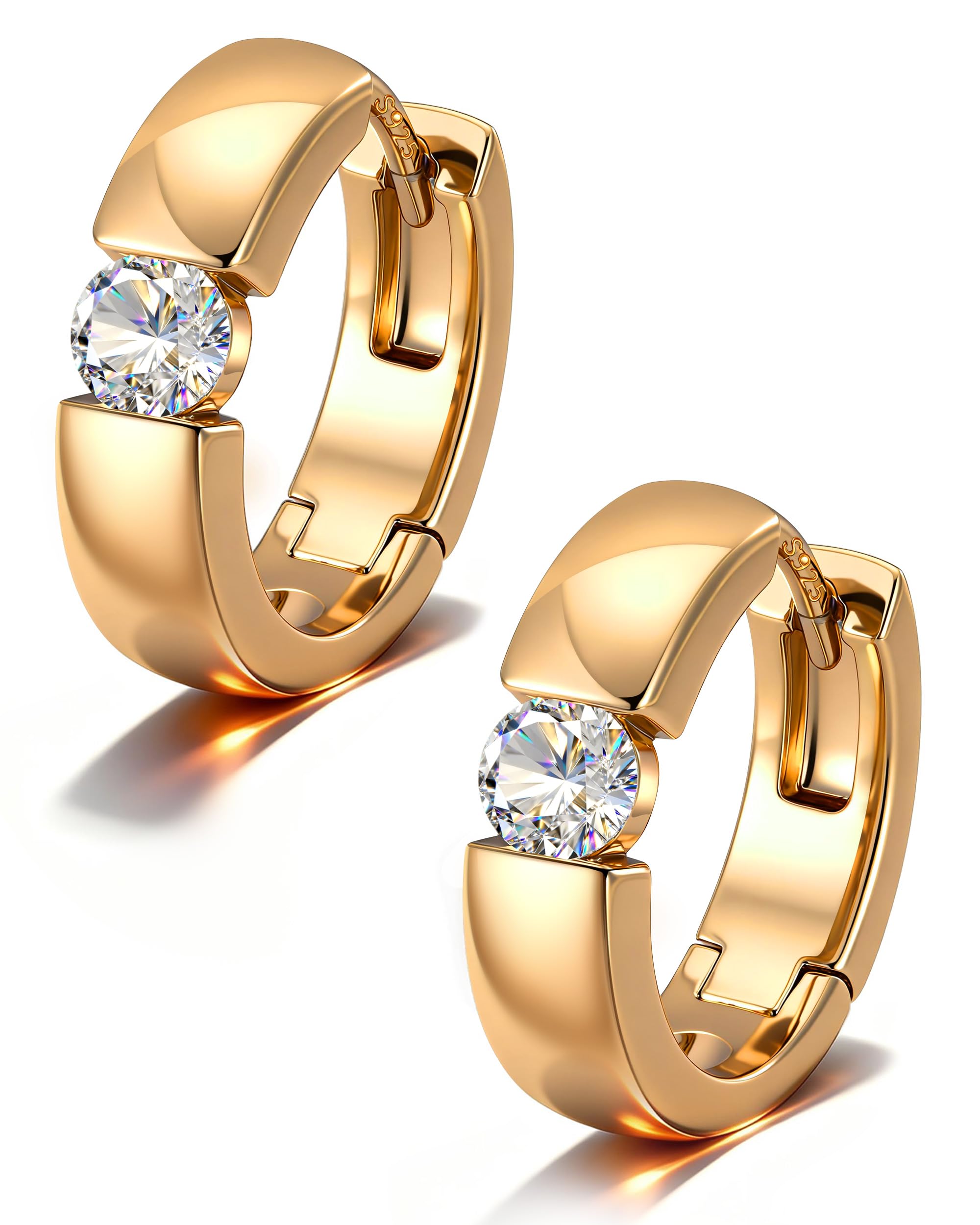 BUMBLEBEE 0.4CT VVS1 Handmade Moissanite Hoop Earrings