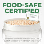 5-Gallon White Bucket Pail Container with Lid | Food Grade | Heavy-Duty Approx 90 MIL Extra Durable | Metal Handles with Plastic Grip | Multi-Use | Easy Stack and Store | BPA Free - 3 Pack