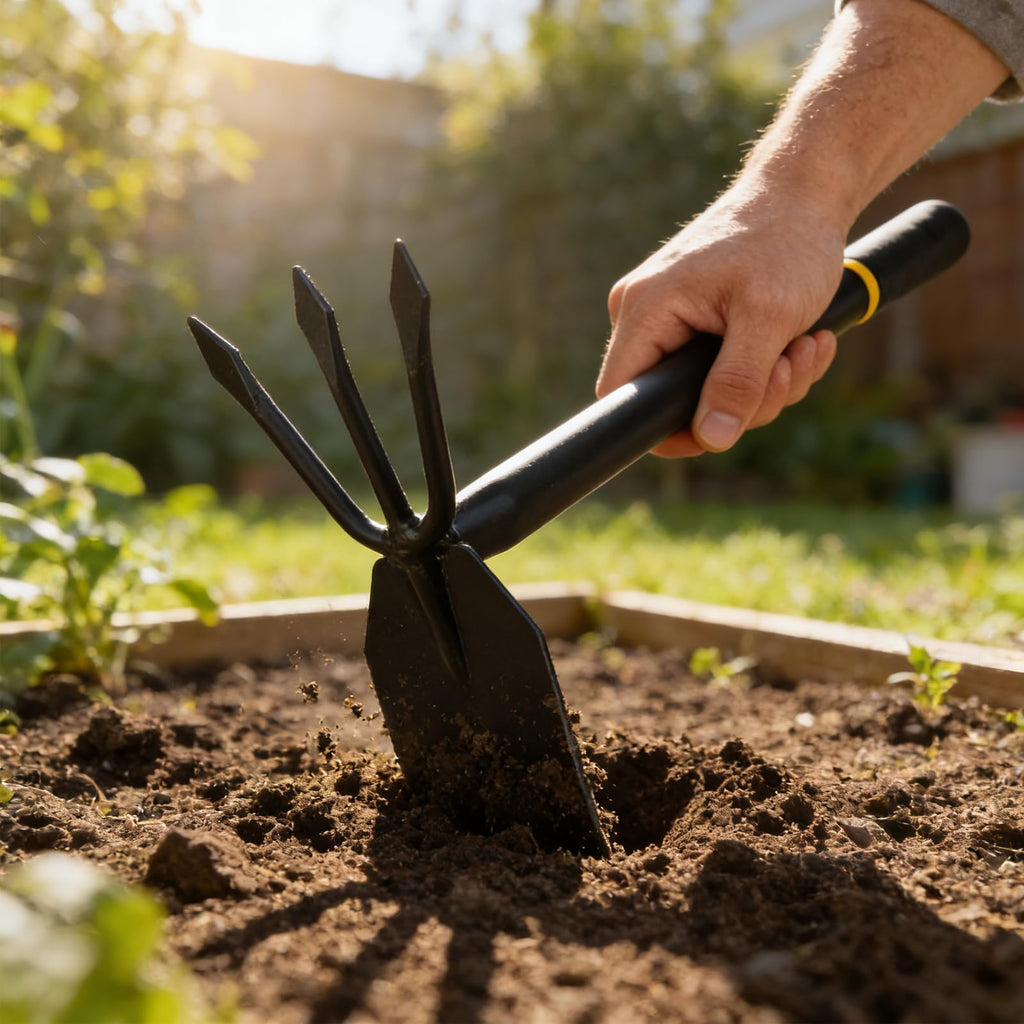AHUDKKY Hoe and Cultivator, Hoe Garden Tool, Hand Hoe Cultivator Garden Tool, Thickened Manganese Steel, Garden Hoe for Weeding, Planting, Loosening Soil, Digging，No Assembly Required