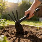 AHUDKKY Hoe and Cultivator, Hoe Garden Tool, Hand Hoe Cultivator Garden Tool, Thickened Manganese Steel, Garden Hoe for Weeding, Planting, Loosening Soil, Digging，No Assembly Required