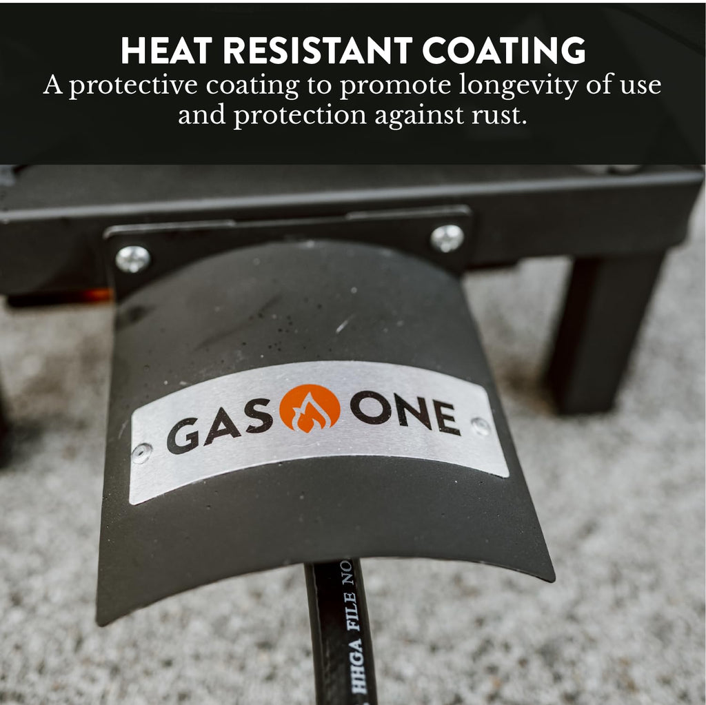 GasOne High Pressure Single Propane Burner - Outdoor Cooking with Heat Shield and Guard – Propane Burner Head for Camping, Tailgating, Seafood Boil, Home Brewing - Patented