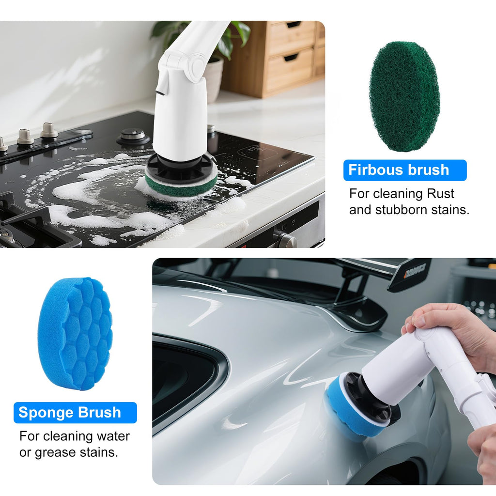 Electric Spin Scrubber Replacement Brush Heads Set, 10 Piece Replacement Brush Cleaning Kit for Cordless Power Scrubber, for Household Cleaning Brushes Kitchen Bathroom Floor Tile Car