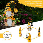 QZZP Solar Bee Garden Gnomes with LED Lantern, 12.2-Inch Outdoor Statue