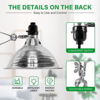 Simple Deluxe Clamp Light with 8.5 Inch Adjustable Aluminum Reflector, Suit for E26 Socket Max 150 Watt Lamp (No Bulb Included), 6 Feet 18/2 SPT-2 Cord, 2 Pack