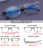 DILLY VISION 4-Pack Mens Reading Glasses Blue Light Blocking,Spring Hinge Stylish Metal Full Frame Readers for Men Anti Glare Filter Eyeglasses +1.50