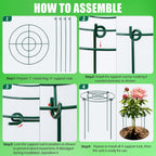 8 Pack Peony Cages and Supports, 11.5 x 20 Inch Plant Support Cage Set