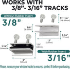 Window Locks, 15 Pack for Vertical and Horizontal Windows, Sliding Locks, Adjustable Aluminum Stoppers, Window Security, No-Drill Install, Fits Tracks up to 3/16" Wide