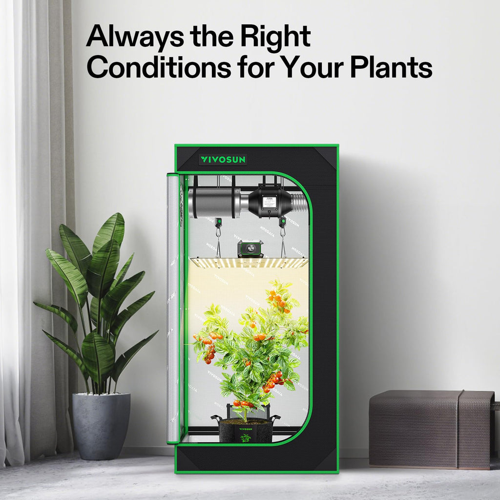 VIVOSUN 2x2ft Grow Tent Kit with 100W Full Spectrum LED Grow Light