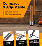Craft911 Stand Up Weed Puller Tool with Long Handle - Dandelion Weeding Tool, No More Bending