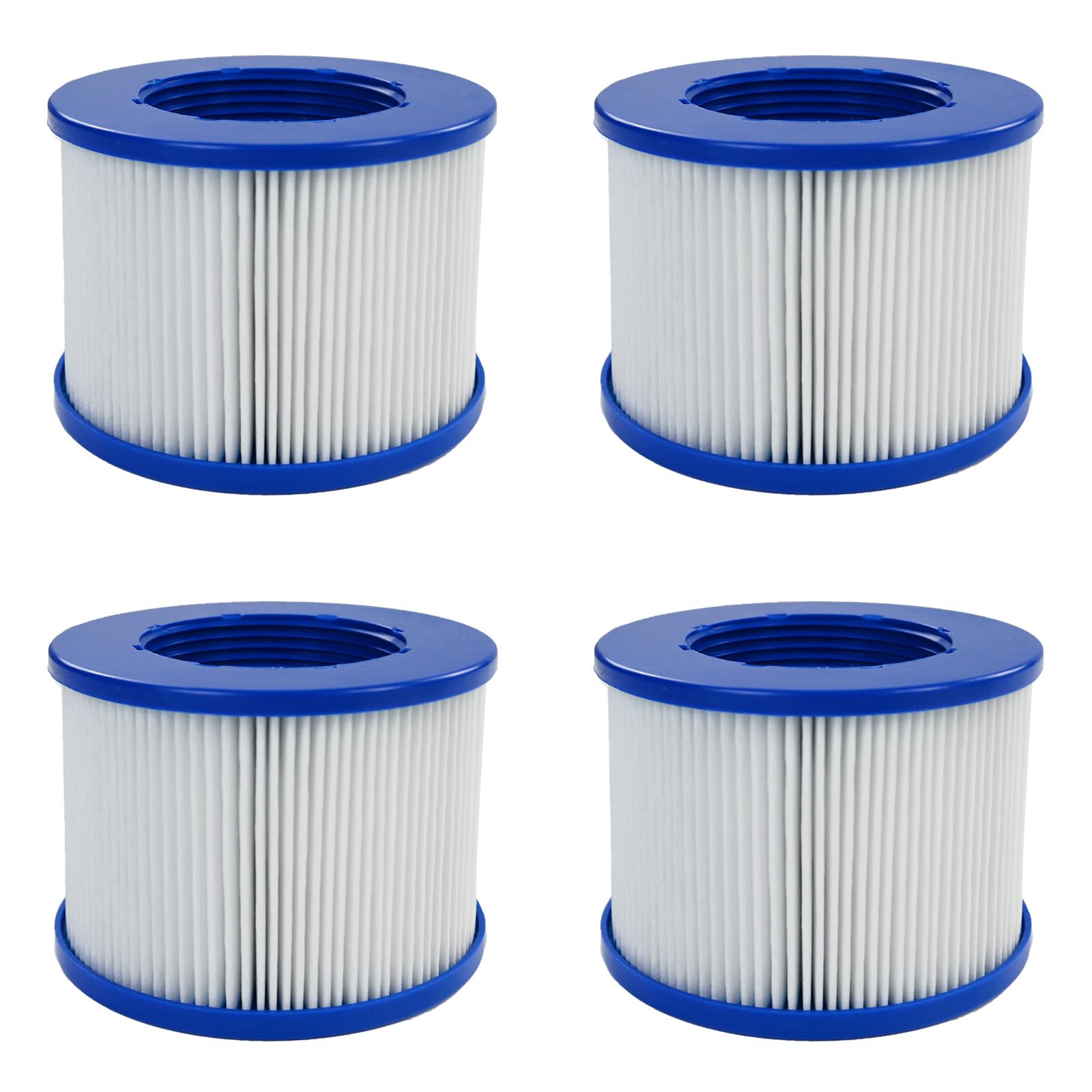 MRSTOT Screw-in Hot Tub Filter Replacement for RELXTIME/ALEKO/Wejoy Aquaspa/Co-z/Wave/CleverSpa - Threaded Cartridges for Inflatable Hot Tubs & Massage Pools (4 Pack)