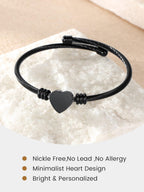 GoldChic JEWELRY Black Heart Bracelets for Women, Dainty Charm Bracelet