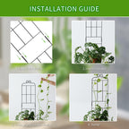 4 Pack 31'' Plant Trellis for Climbing Plants Indoor & Outdoor, Metal Trellis for Potted Plants, Plant Support for Houseplant, Vines, Pothos, Rose, Ivy, and Flowers, Black