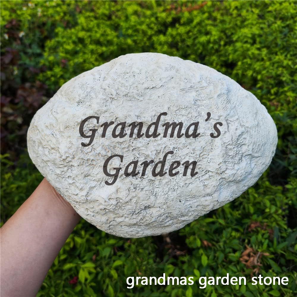 CUDMORERBE Personalized Garden Stones in Memory of Loved Ones, Engraved with Any Message Memorial Stone Gravestones Tombstone Rocks, Sympathy Memorial Gifts for Loss of Father Dad Mom Grandma