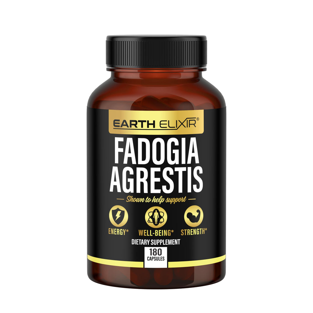 Earth Elixir Fadogia Agrestis Supplement 900mg (180 Capsules) - Made in USA - 3 Month Supply - 3rd Party Tested - Fadogia Agrestis Extract -Max Purity – 100% Pure – Fadogia Agrestis Capsules