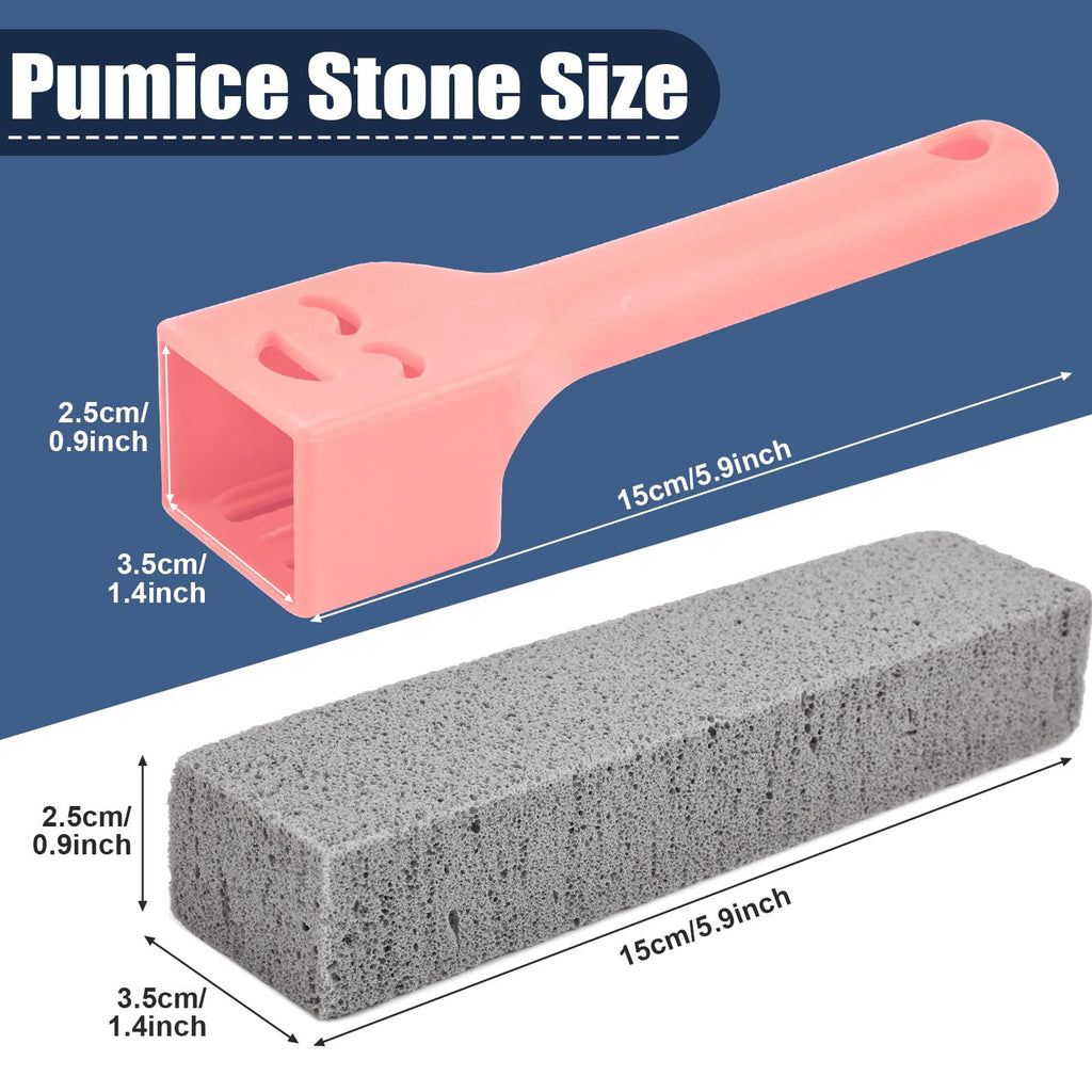 Navona 68 Pack Pumice Stone Scouring Sticks with 8 Universal Handles, Grey Pumice Cleaner for Toilets, Bathrooms & Multi-Surface Hard Water Stain and Limescale Removal