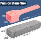 Navona 68 Pack Pumice Stone Scouring Sticks with 8 Universal Handles, Grey Pumice Cleaner for Toilets, Bathrooms & Multi-Surface Hard Water Stain and Limescale Removal