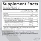 Sports Research® Salmon Oil - Single-Source Wild Alaskan Sockeye | 2500 mg per Serving w/EPA & DHA Fatty Acids | MSC Certified - 180 Count Softgels