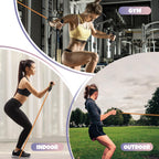 RitFit Single Resistance Exercise Band with Comfortable Handles - Ideal for Physical Therapy, Strength Training, Muscle Toning - Door Anchor and Starter Guide Included (BlackNew (25-30Lbs))