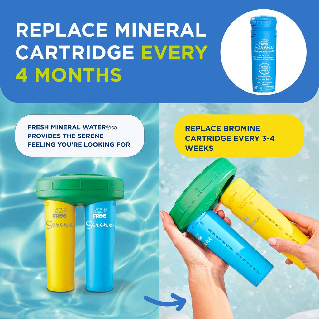 FROG Serene Replacement Mineral Cartridges for use with Hot Tub FROG Serene Floating Sanitizing System - Prefilled for Quick & Easy Hot Tub Maintenance - 1 Pack