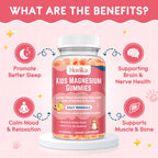 Magnesium Glycinate Gummies for Kids: Calm Magnesium Supplement for Kids & Adults with Zinc Citrate, GABA, Chamomile, Vitamin B6 & C - Sleep, Relaxation & Focus, Juicy Peach & Mango Flavor 60 Count