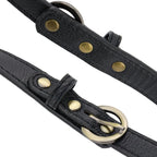 Semetall 2pcs Adjustable Handbag Straps - PU Leather Replacement Shoulder Strap Set for Purses, Totes, Bags (Black)