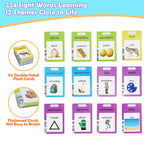 MAYAPHILOS Russian and English Bilingual Talking Flash Cards with 224 Sight Words Fun Russian Language Learning Toys for Kids, Audible Pocket Speech for Toddlers Preschool Birthday