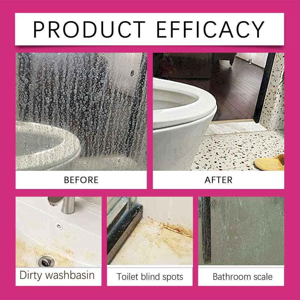 Gefanly Bathroom Cleaner, Gefanly Powerful Pink Bathroom Cleaner Spray, Heavy Duty All Purpose Bathrooms Descaler Foam Cleaners, Gentle Formula, for Tub Floor Tile,Showers,Bathtubs, Glass Surfaces