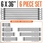 VBEST 6 Piece Strong Bungee Cords with Hooks 36 Inch - Heavy Duty Outdoor Black Bungy Straps with Metal Hooks - 3ftt Bungie Chords Set UV & Weather Resistant