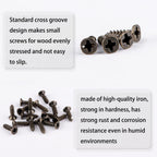 Roosea 1000 Pcs M2 Small Hinge Wood Screws 5/6/7/8/10 mm Tiny Flat Head Cross Bronze Small Screws with Screwdriver for DIY Hinge Dollhouse Drawer Accessories（Bronze