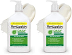 AmLactin Daily Nourish Therapeutic Body Lotion for Dry Skin - No-Scrub Exfoliator and Moisturizer 12% Lactic Acid Lotion,14.1 oz (Packaging May Vary),(Pack of 2)